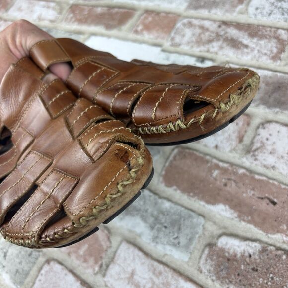 Pikolinos Tarifa Nautica Fishermans Brown Leather Classic Hoop Loop Sandals 44